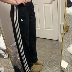 black and white adidas track pants